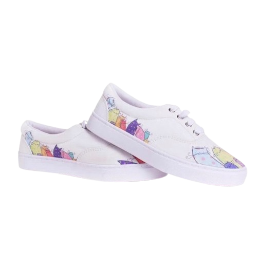 ZAPATOS DEPORTIVOS CASUALES CON DISEÑO DE GATOS