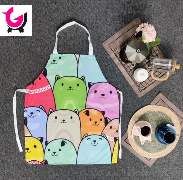 DELANTAL CON DISEÑO DE GATOS