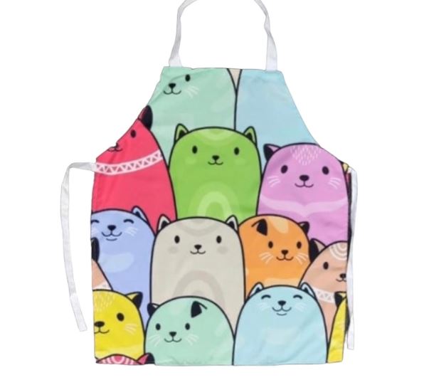 DELANTAL CON DISEÑO DE GATOS