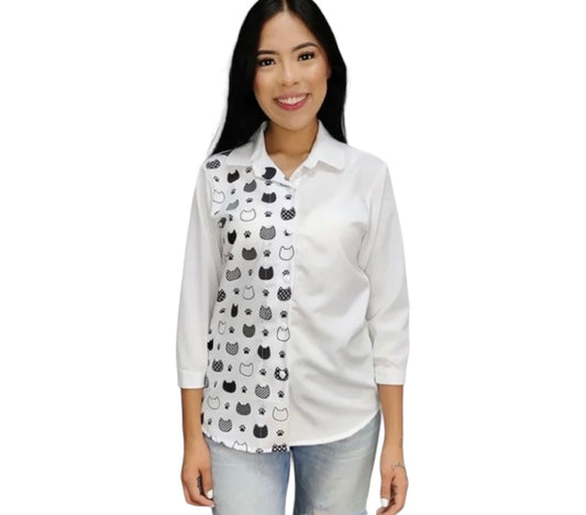 CAMISA DE MUJER GATO CARITA