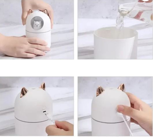 HUMIFICADOR O DIFUSOR DE AROMA EN FORMA DE GATITO