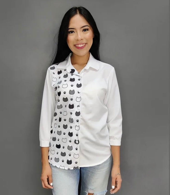 CAMISA DE MUJER GATO CARITA
