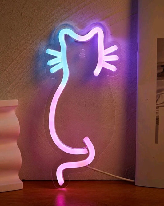 LUZ DE NEON EN FORMA DE GATITO