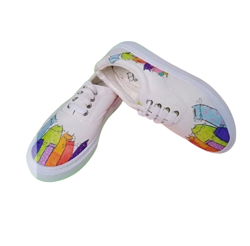 ZAPATOS DEPORTIVOS CASUALES CON DISEÑO DE GATOS